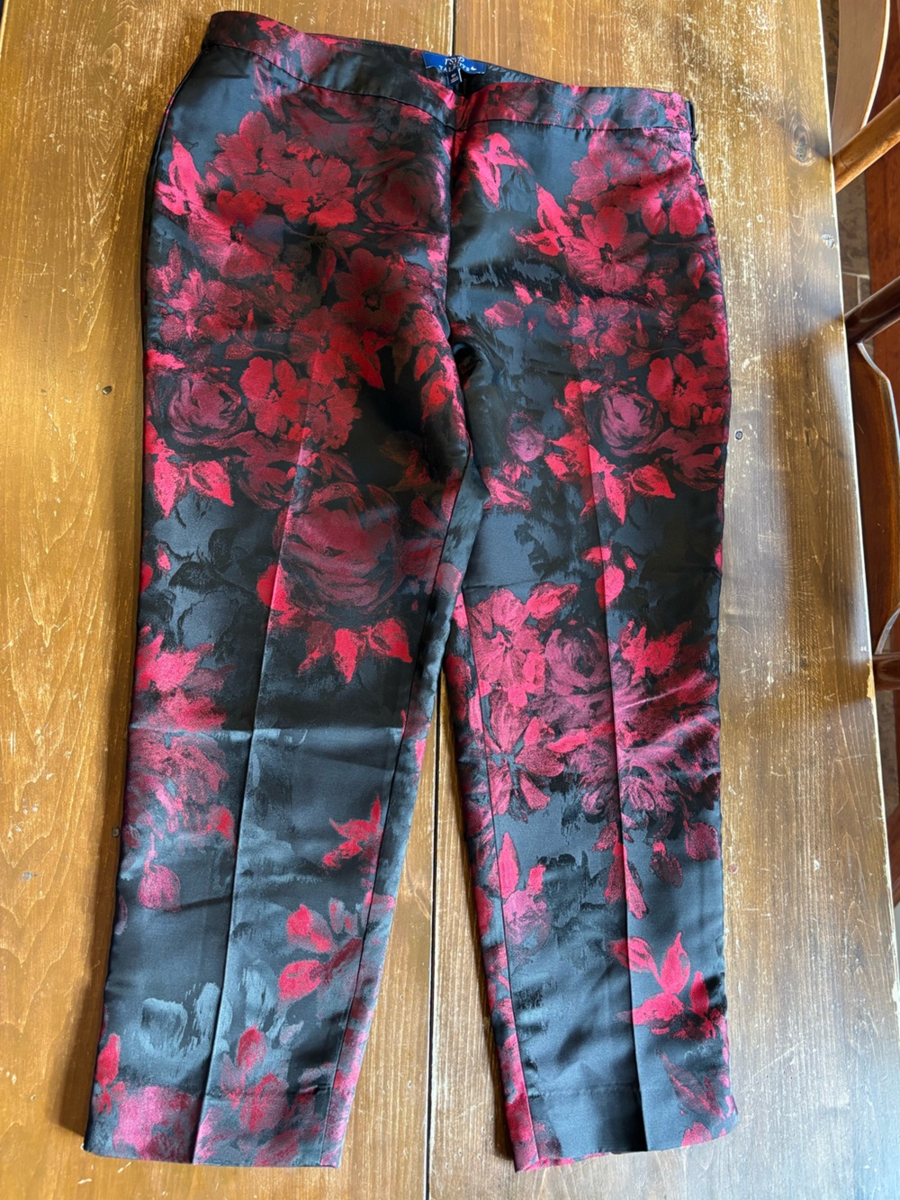 Talbots Black and Red Floral Dress Pants Women’s 16P